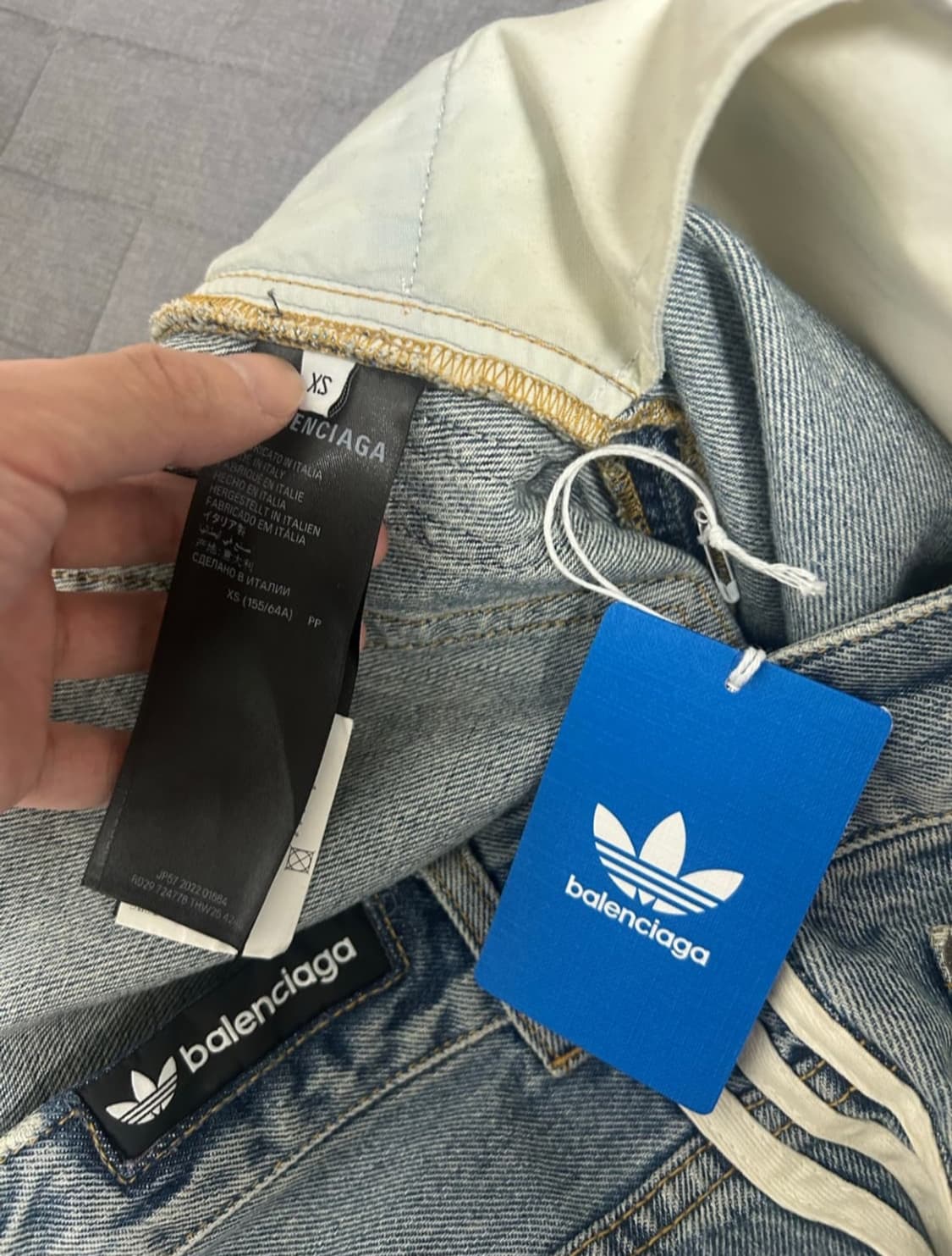 XS)발렌시아가 아디다스 라지베기 연청 상품이미지4