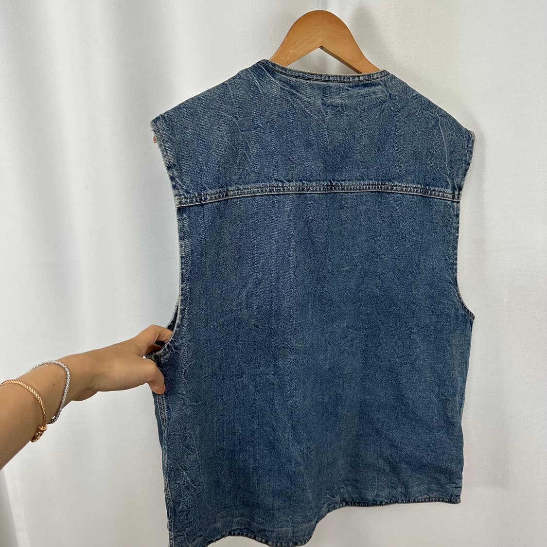   TOPMAN 남성 앞포켓 데님조끼 L  상품이미지3