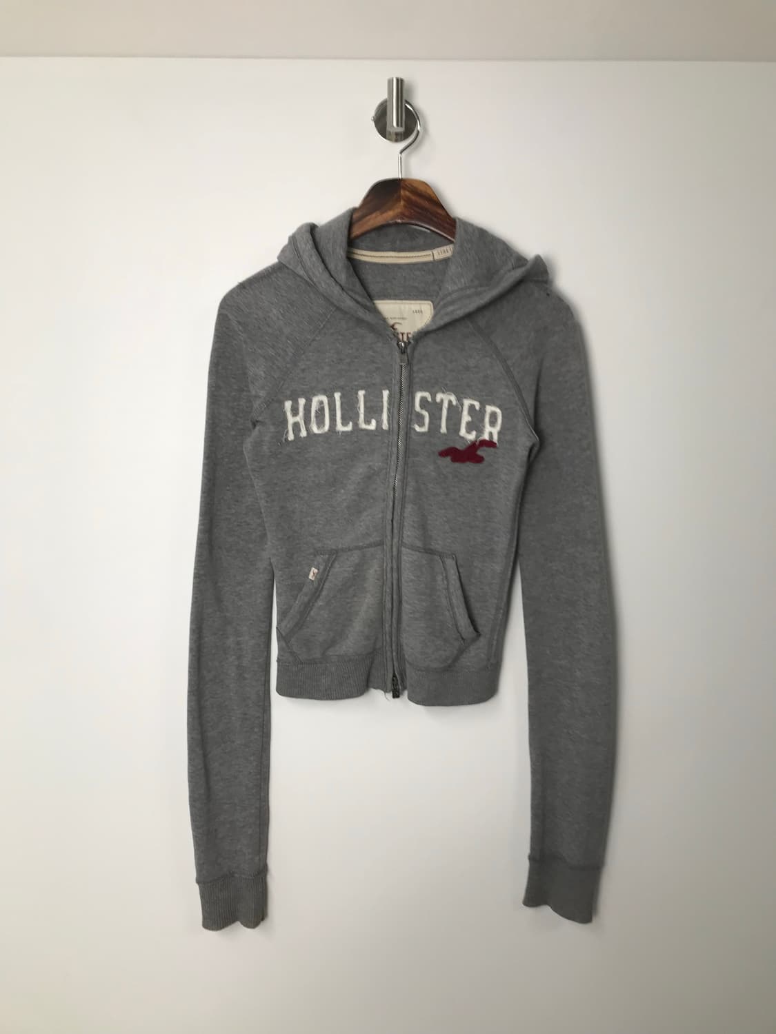 홀리스터 y2k 와투케 딱붙 그레이 후드집업 상품이미지3