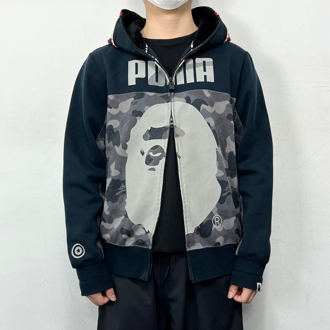 베이프 x 푸마 카모 샤크 풀 오버 후드집업 상품이미지4