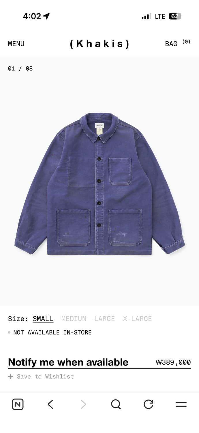 카키스 Carver Jacket Faded Navy 상품이미지2