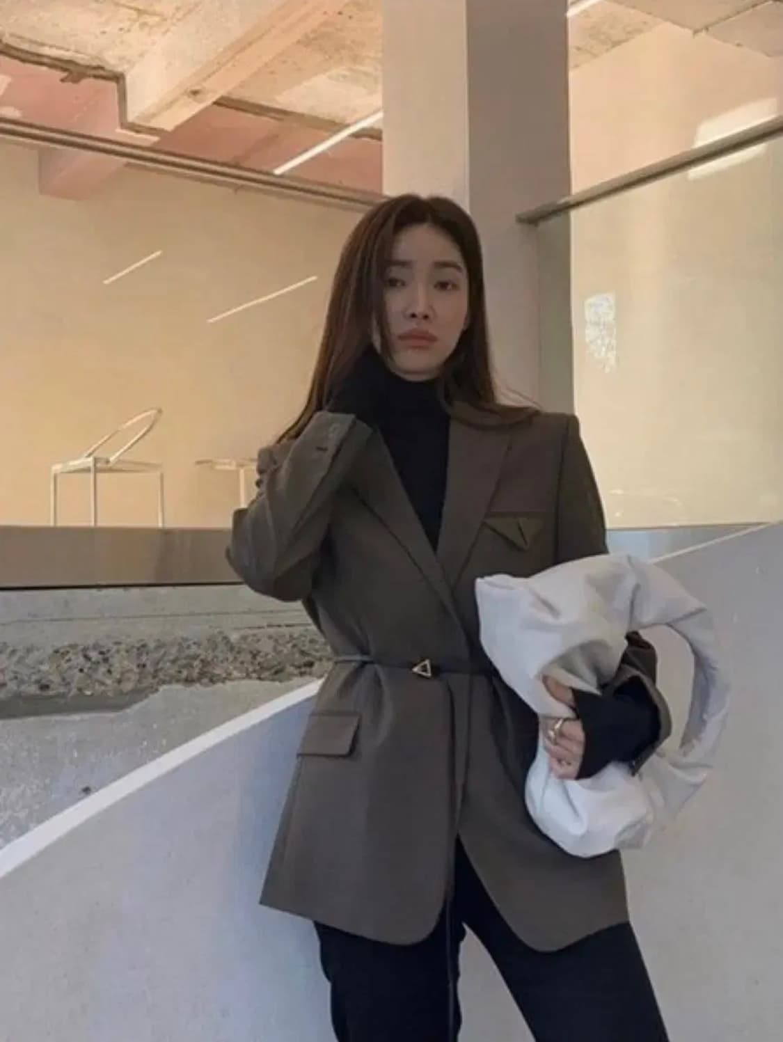 보테가베네타 나일론 캔버스 싱글 브레스티드 블레이저 622938VKJ60 상품이미지6