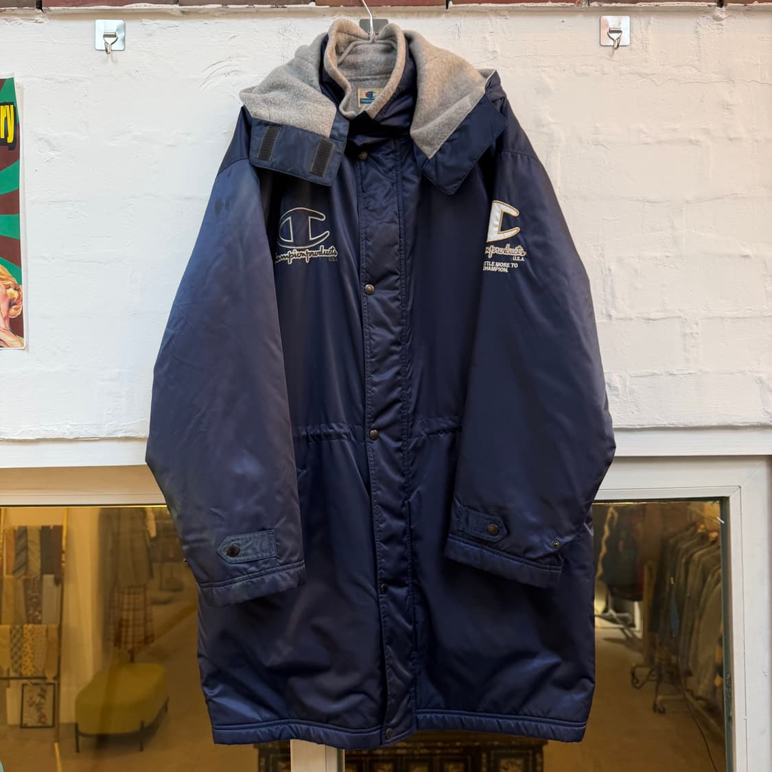 Champion 빅로고 코치 코트 돕바 네이비 L 상품이미지1