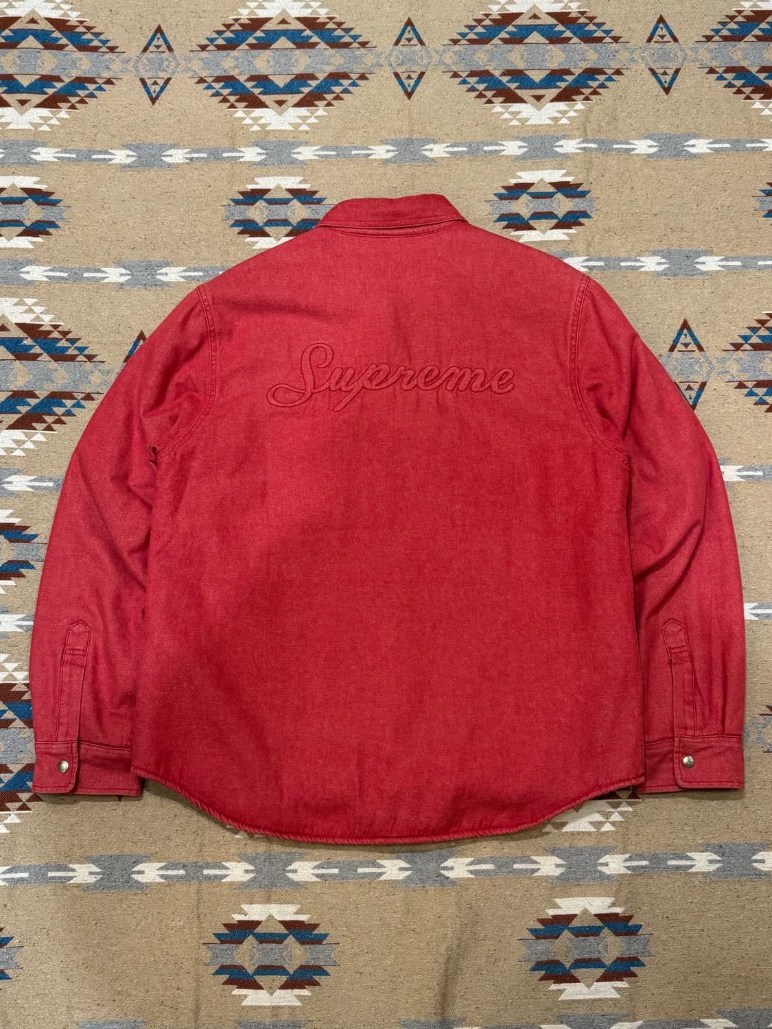 🖤연말할인🖤 [L] 슈프림 셰르파 라인드 데님 셔츠 레드 상품이미지5