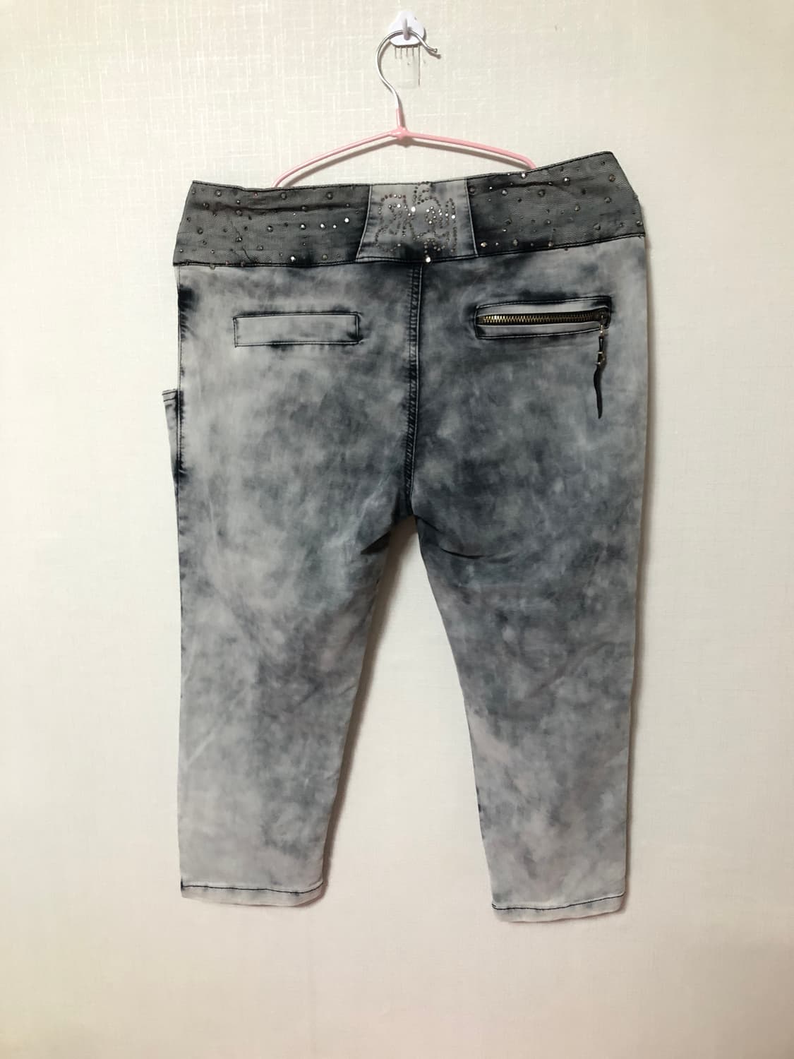 Grey Y2K Beaded Jeans 상품이미지5