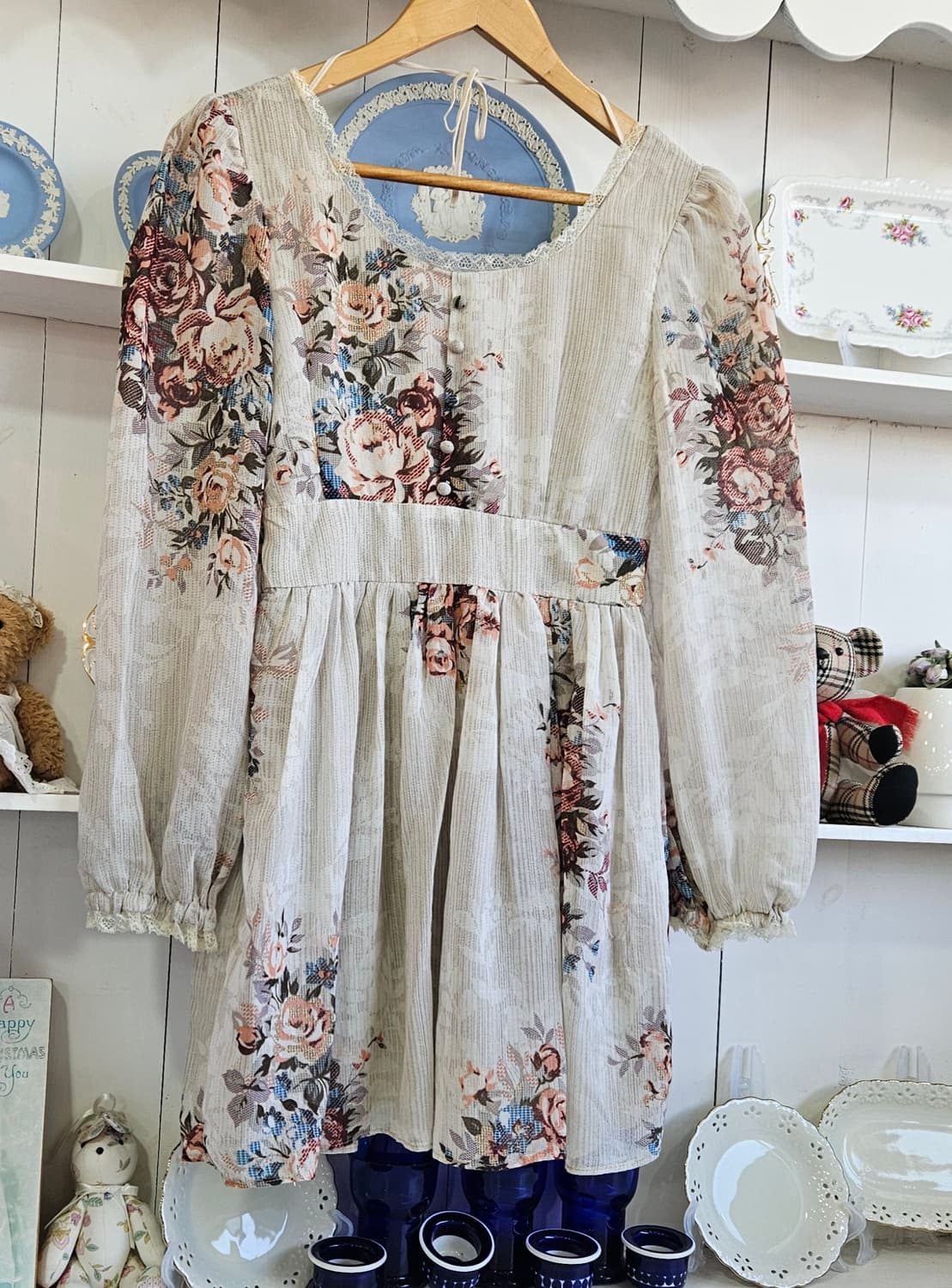 플라워 쉬폰 셔링 원피스 상품이미지4