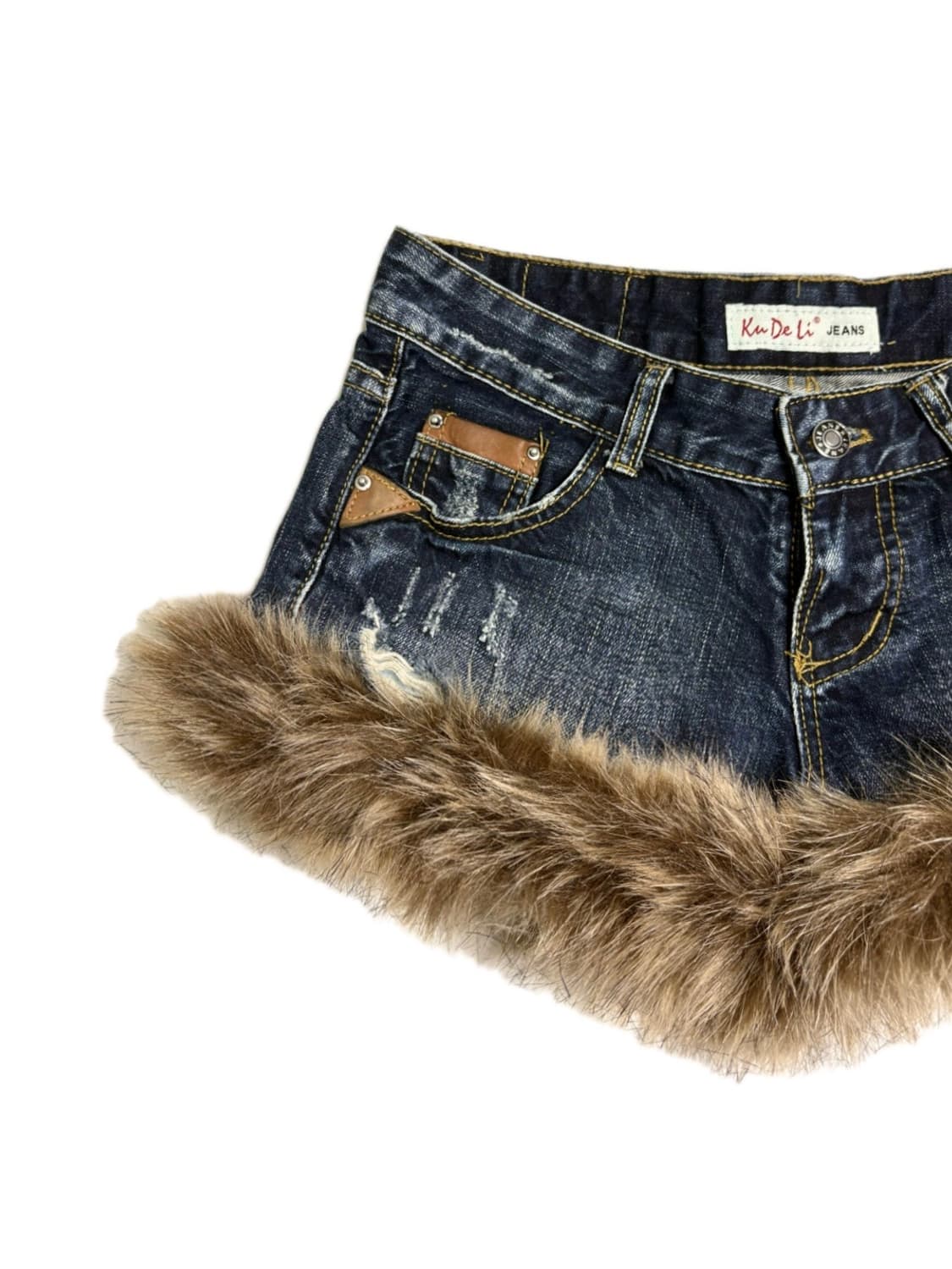 갸루 펑크 y2k 퍼 숏팬츠 퍼 팬츠 퍼 반바지 상품이미지2