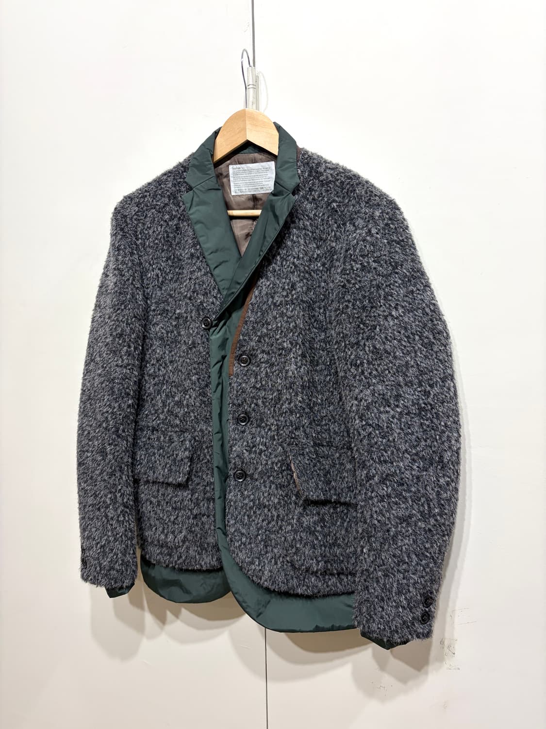 컬러 비콘 알파카 나일론 레이어드 울 자켓 상품이미지2