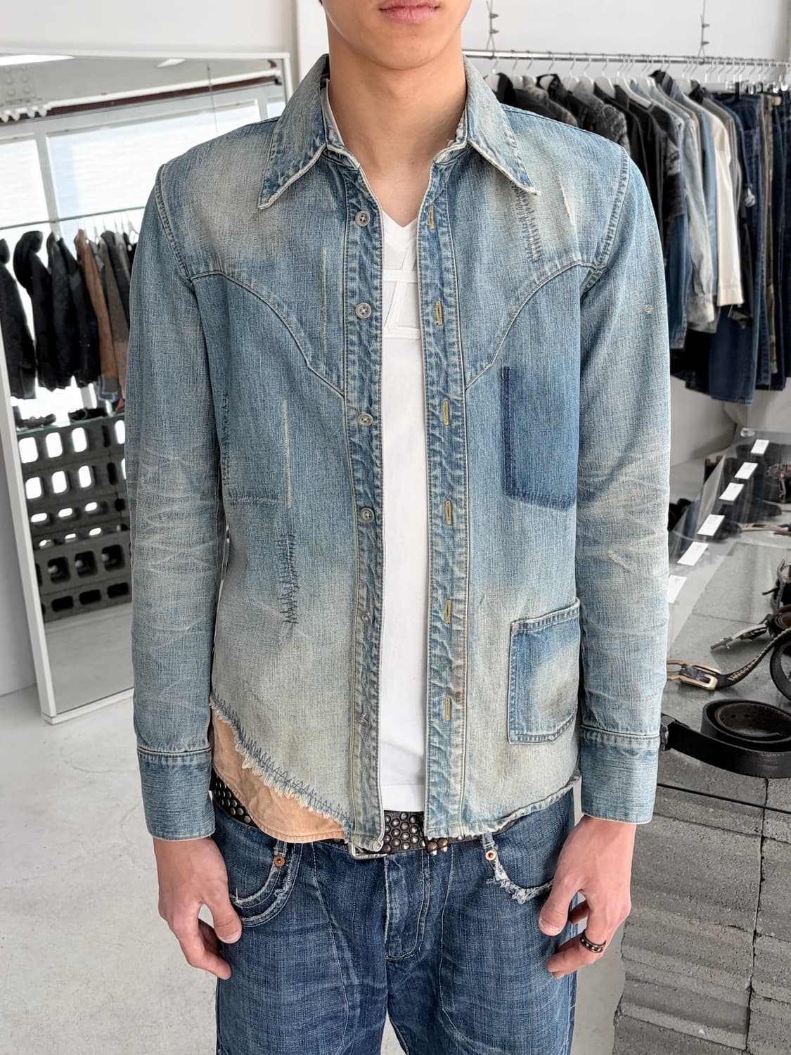 백래쉬 디스트레스드 웨스턴 데님 자켓 상품이미지1