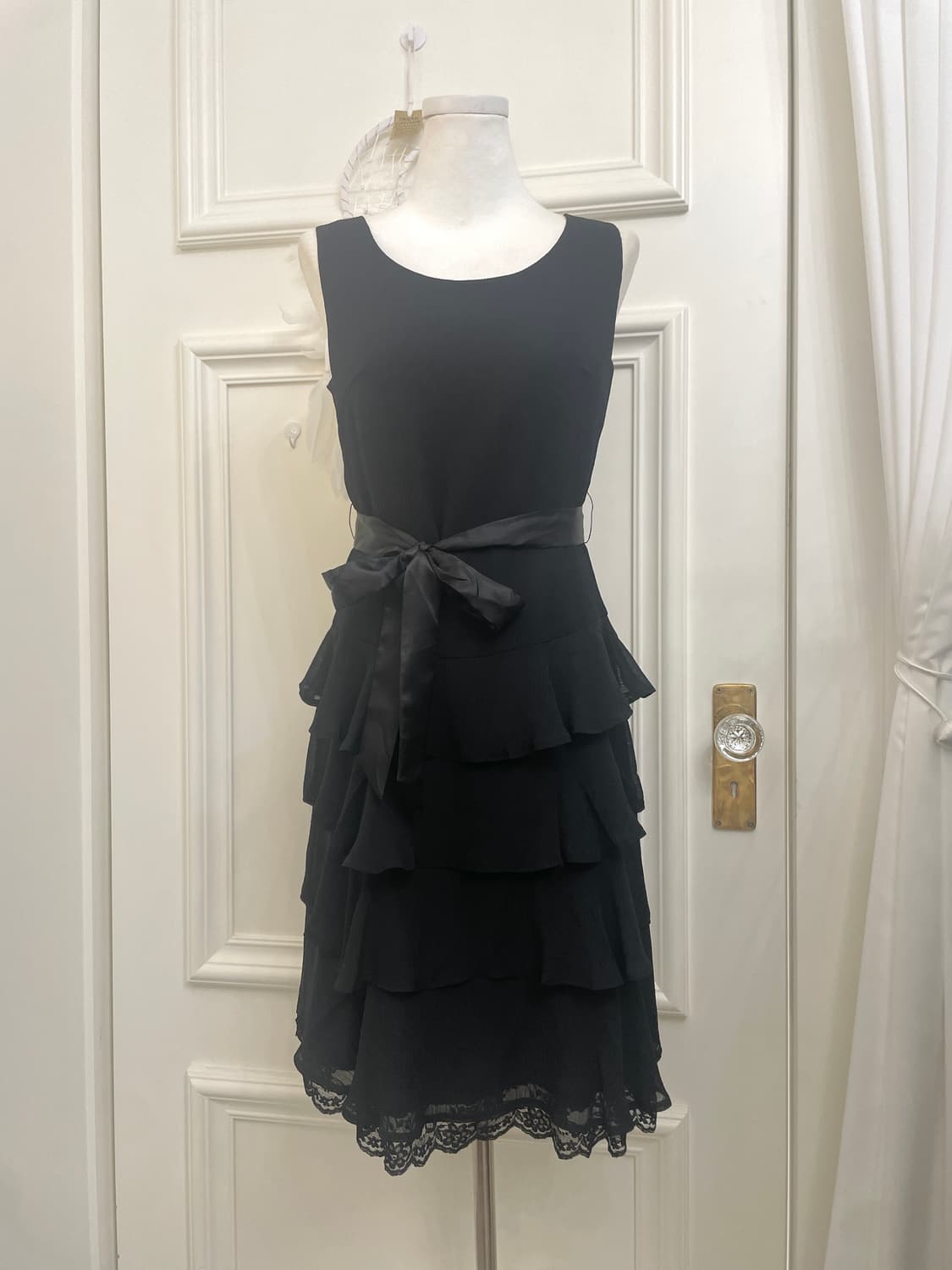 black ruffle layered bow belt fairy opc 상품이미지1