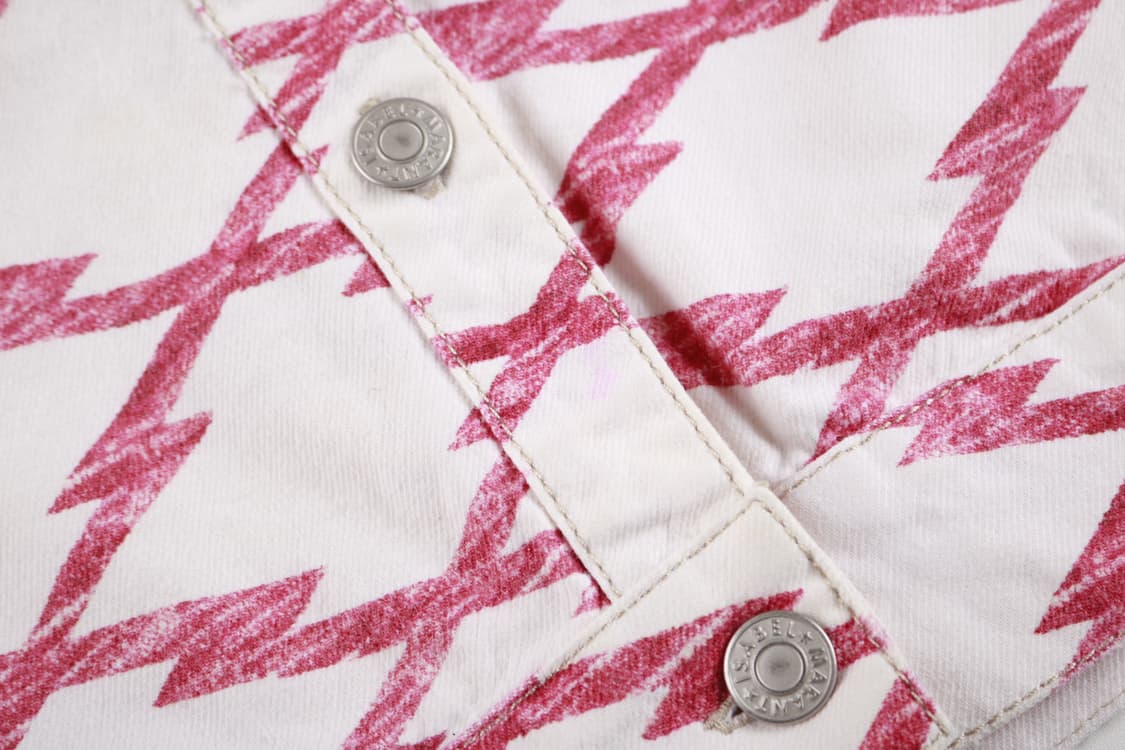 [36] 이자벨마랑 화이트 핑크프린팅 데님 트러커 자켓 상품이미지4