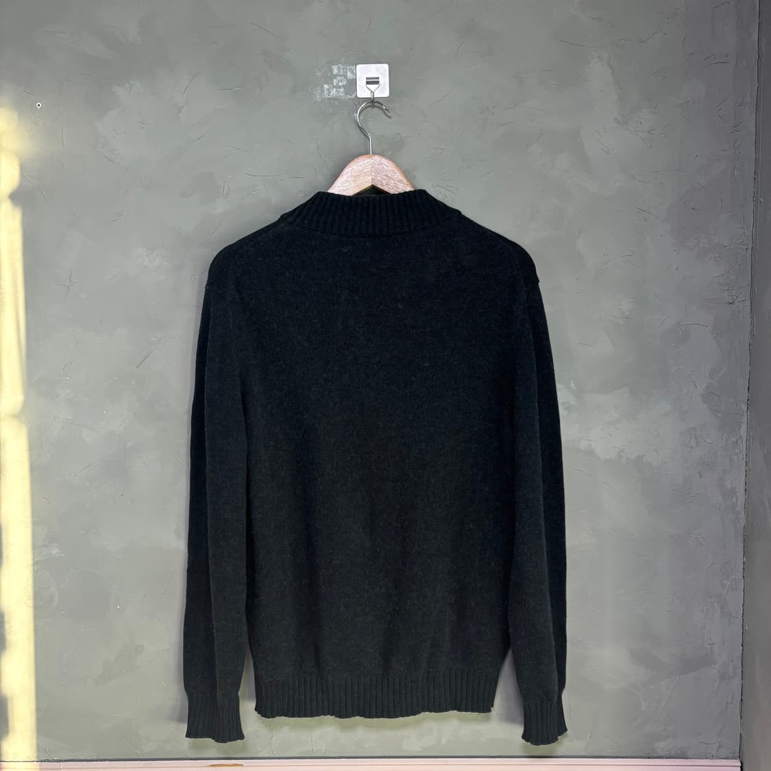 라코스테 울 혼방 니트 반집업 차콜 블랙 상품이미지4