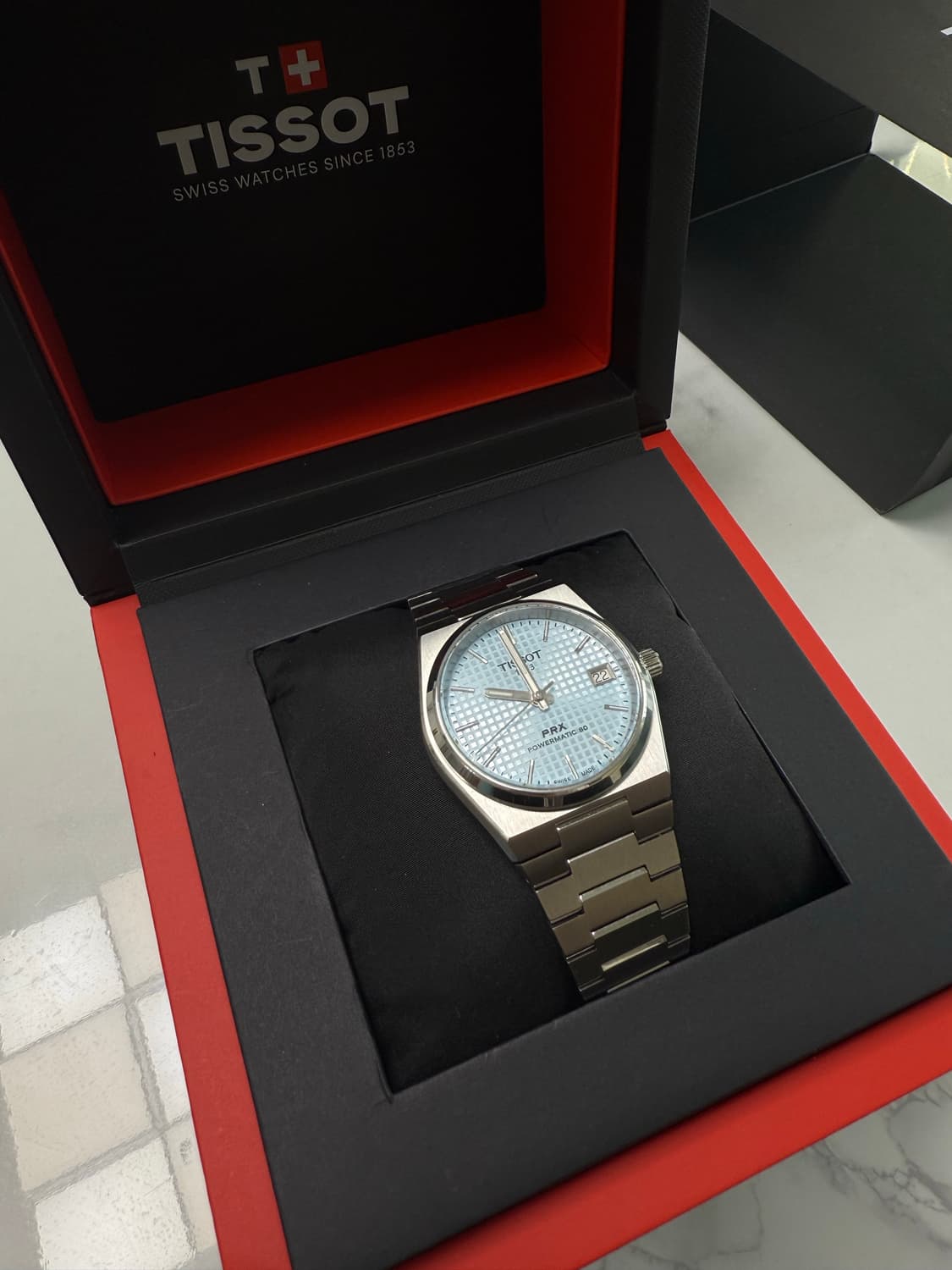 티쏘prx 35m 파워매틱80 아이스블루 팝니다 검판이랑 교환가능 상품이미지2