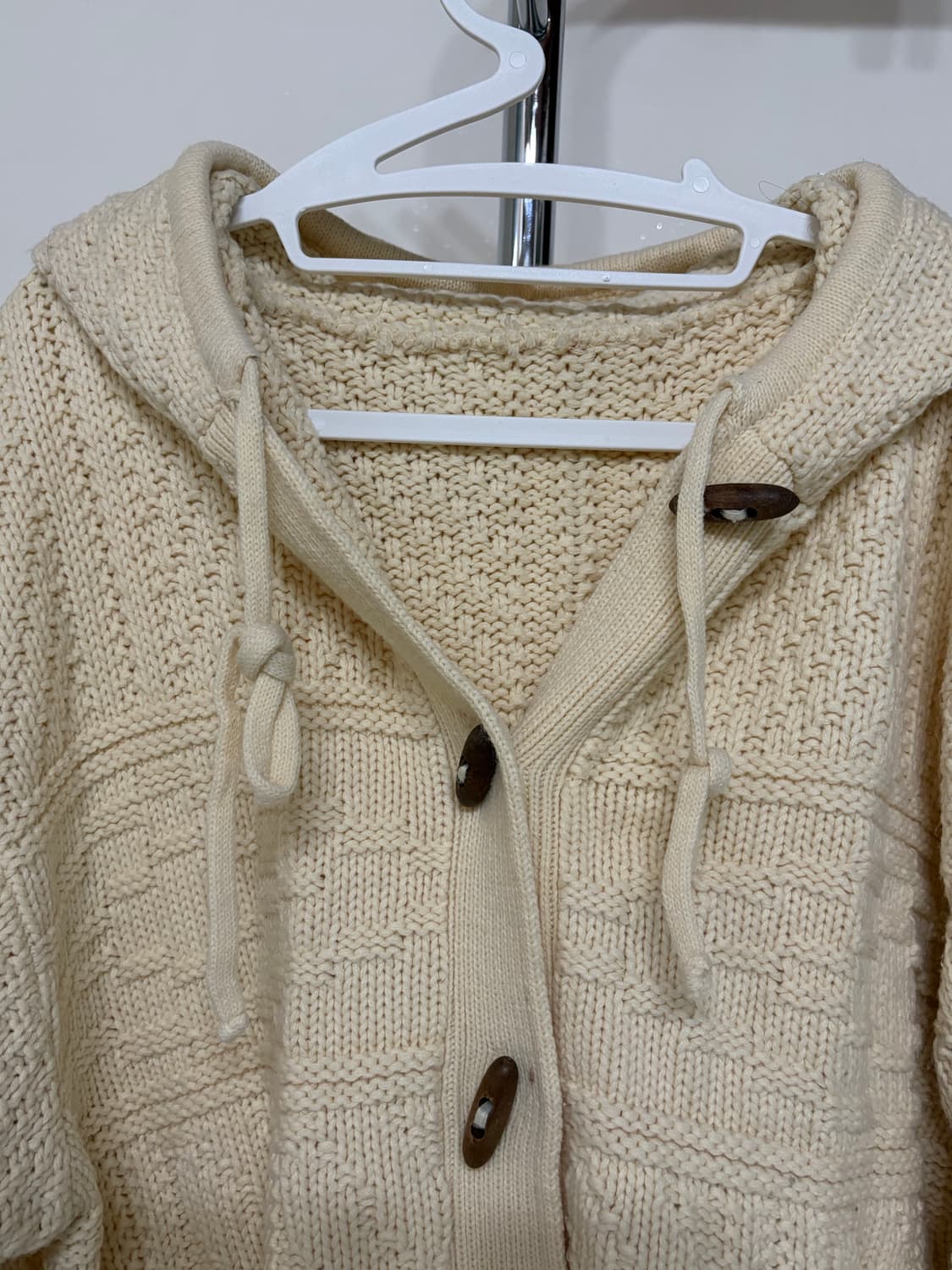 아이보리 니트 후드 가디건 상품이미지2