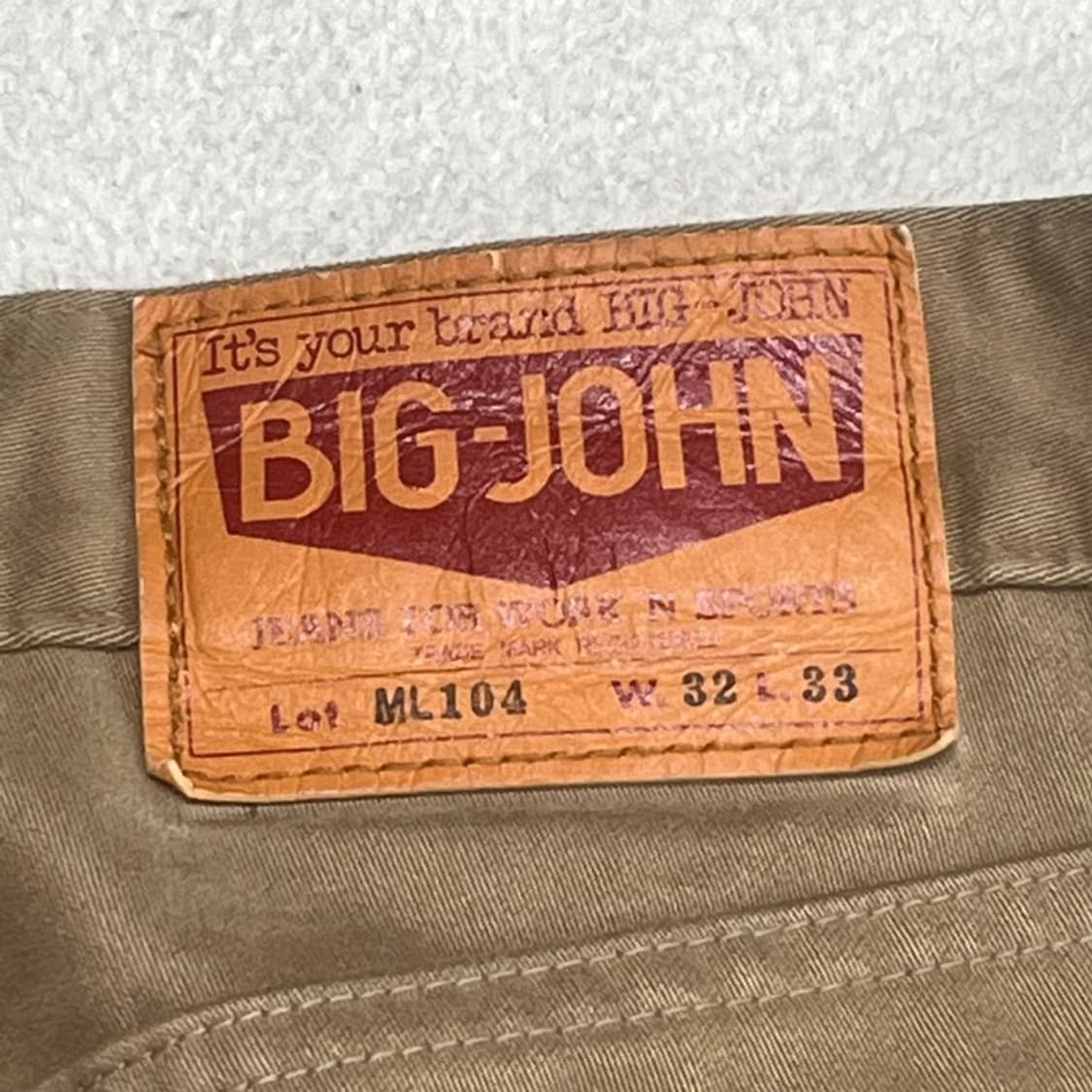  BIG JOHN코튼팬츠 브라운 W 32 L 33 상품이미지5