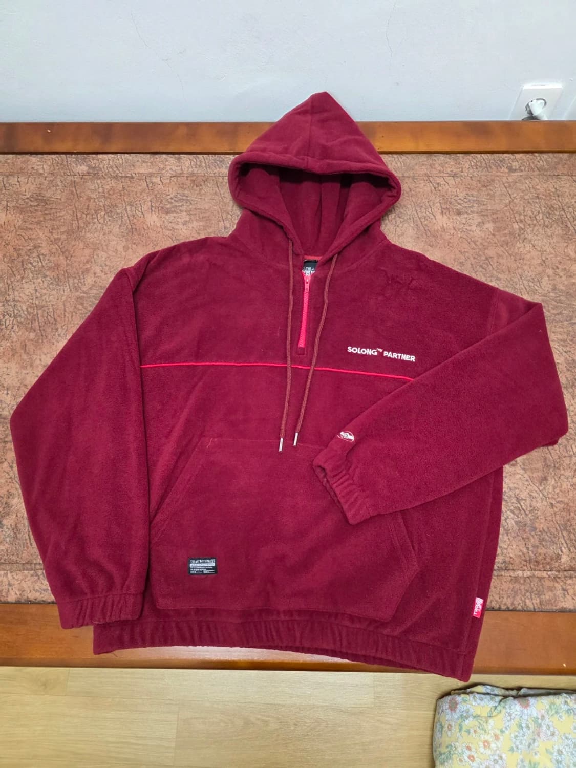 TWN 오버핏 플리스 반집업 후드티 M 상품이미지1