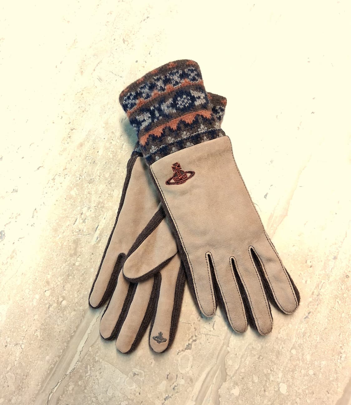 비비안웨스트우드 FAIRISLE 스웨이드 남성 장갑 (새상품) 상품이미지4