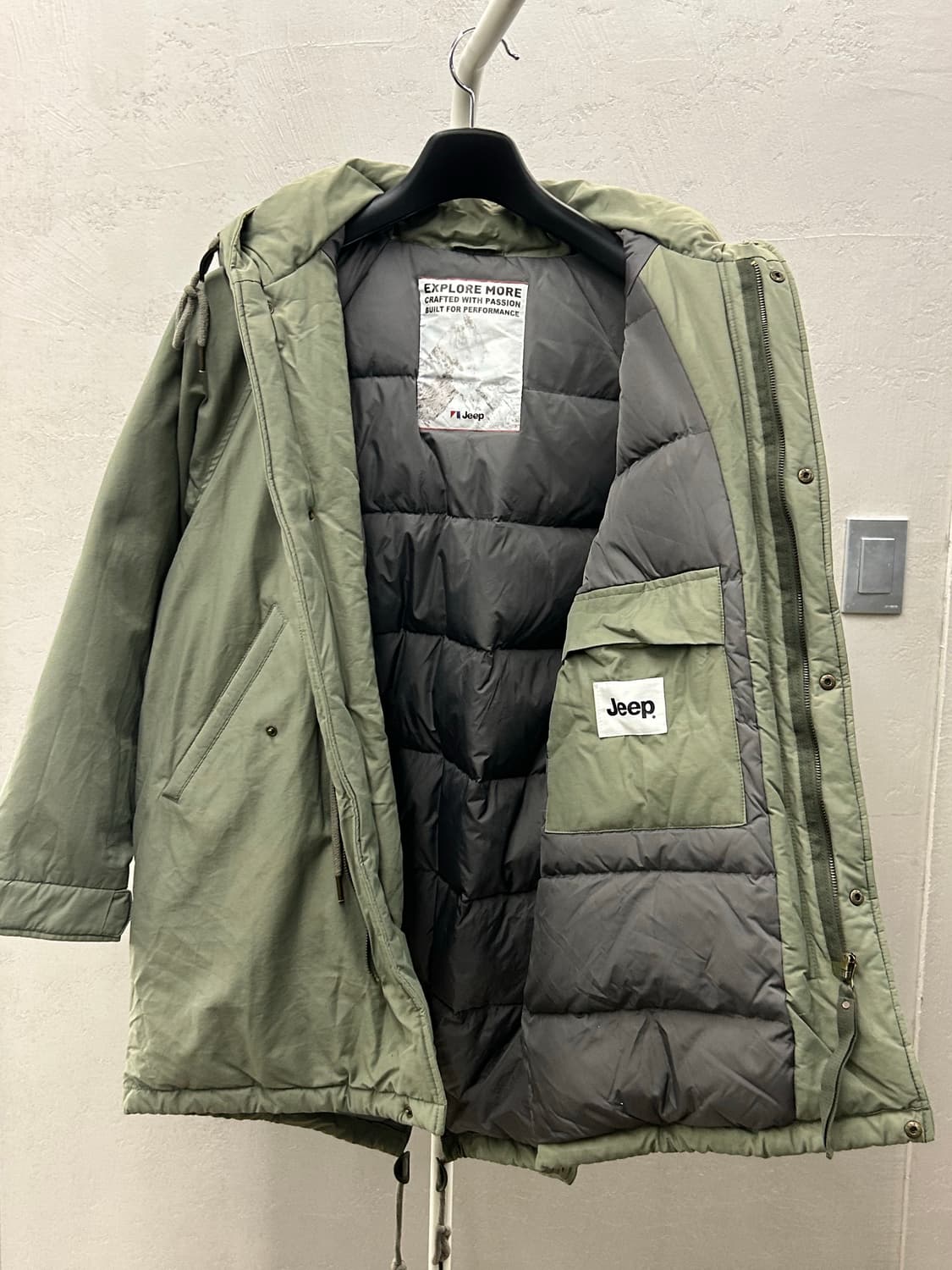Jeep 지프 카키색 후드 야상 점퍼 상품이미지4
