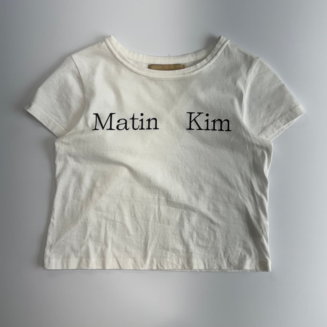 Matin kim 마땡킴 스펠아웃로고 화이트 반팔 상품이미지3