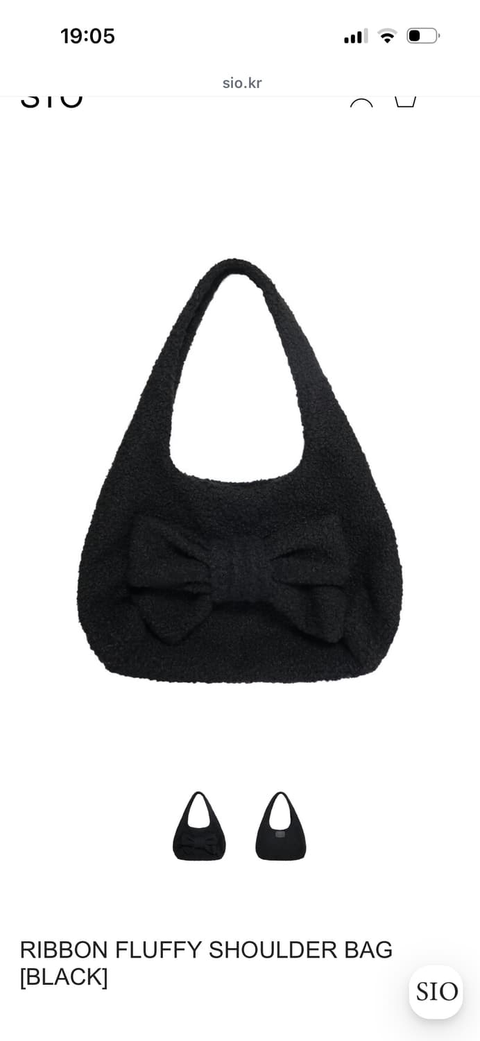 시오서울 리본 플러피 숄더백 블랙 상품이미지1