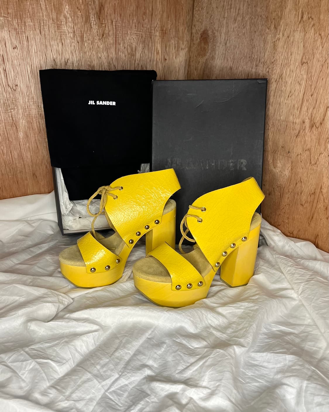 질샌더 옐로우 플랫폼 클로그 샌들 상품이미지1