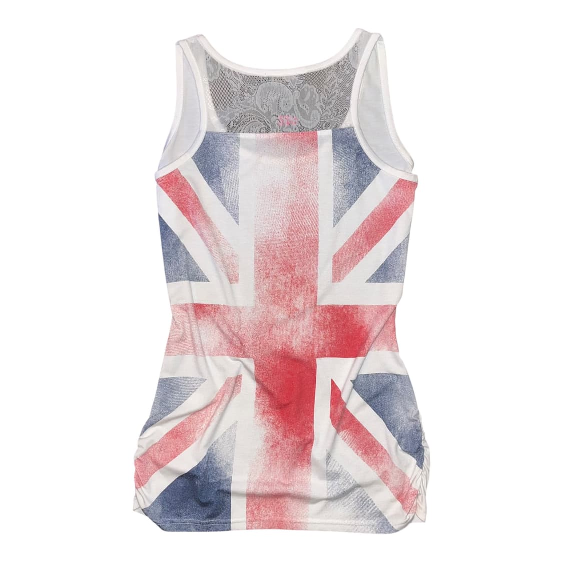 걸프린팅 백레이스 포인트 유니온잭 셔링 나시 갸루y2k 상품이미지1