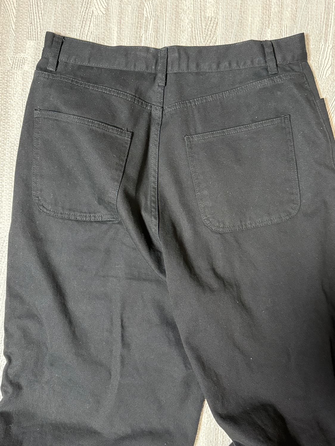 시그니처 와이드 커브드 다트 코튼 팬츠 블랙 상품이미지3