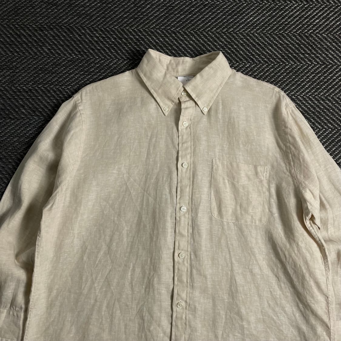 브룩스 브라더스 베이지 미니멀 린넨 셔츠y 3696 상품이미지5