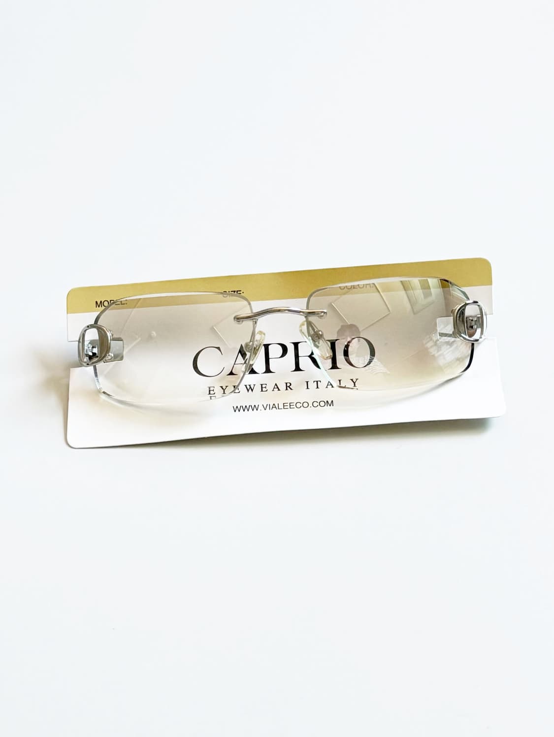 CAPRIO 무테 스퀘어 실버 메탈 빈티지 틴트 선글라스 상품이미지2