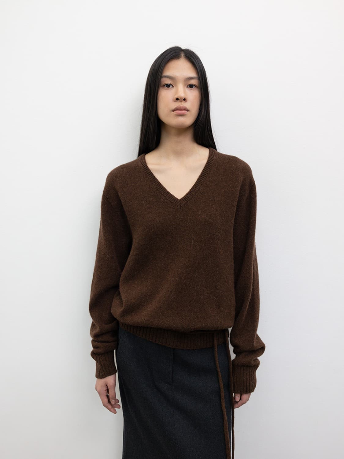 le17septembre 르917 알파카 홀가먼트 브이넥 풀오버 상품이미지1