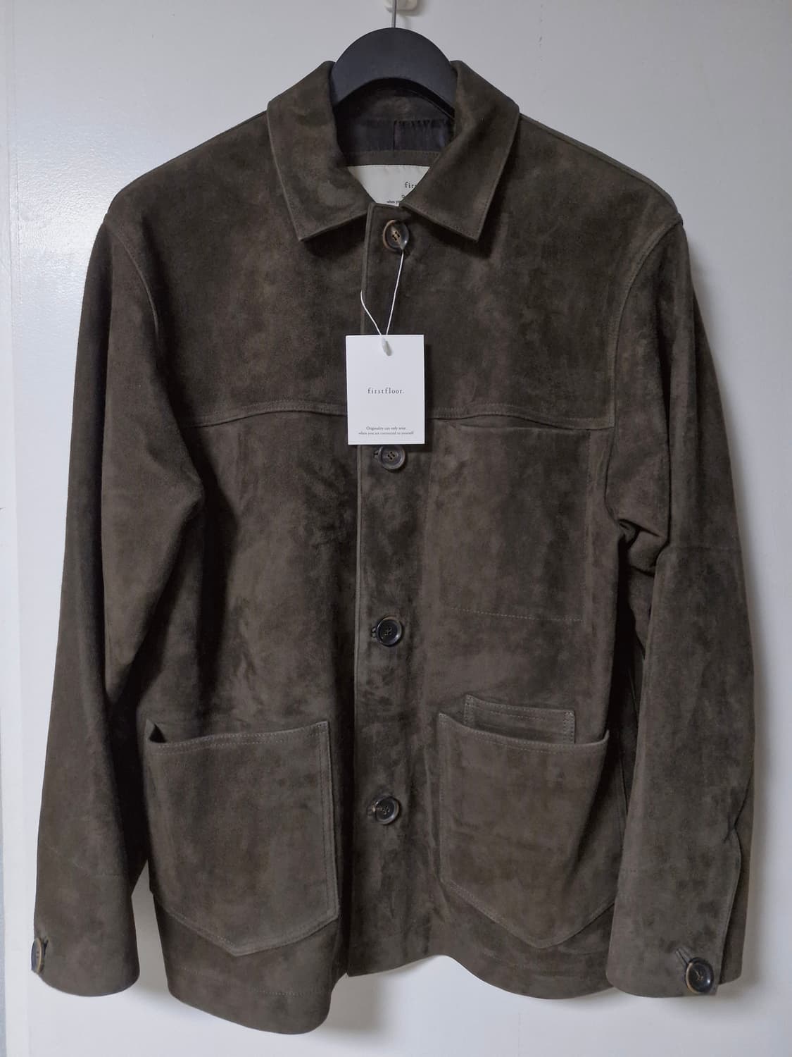 [새상품]퍼스트플로어 스웨이드 초어 코트 카키브라운 46 상품이미지2