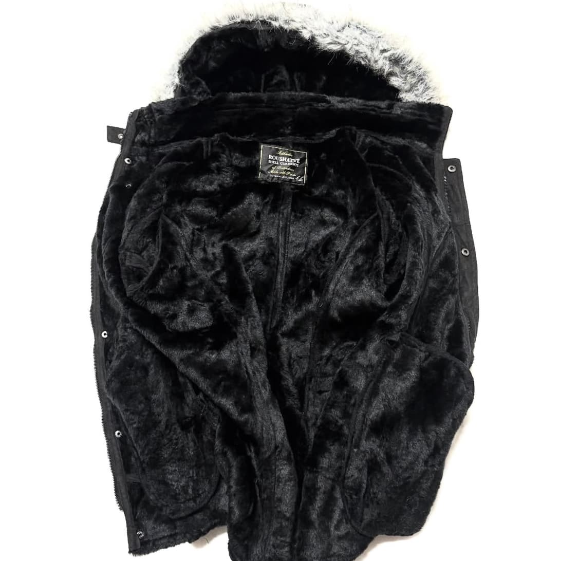 Roushatte - 무통 후디드 코트 자켓 상품이미지5