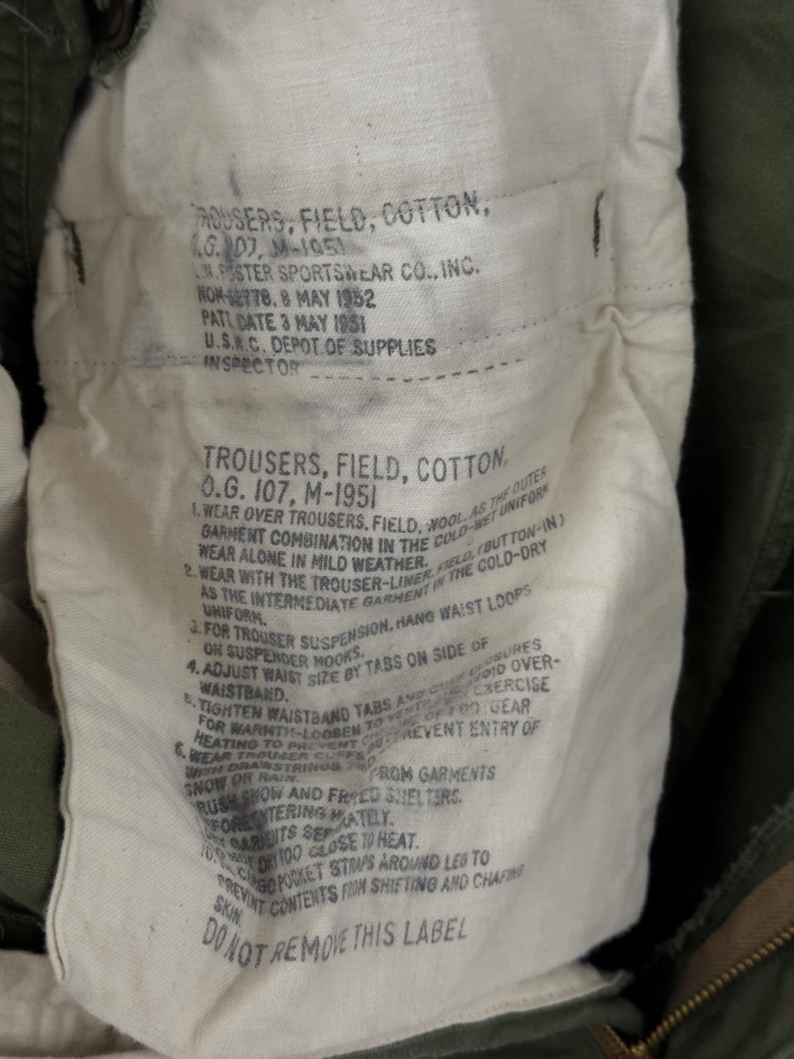 US ARMY 오리지널 M51 트라우져 상품이미지7