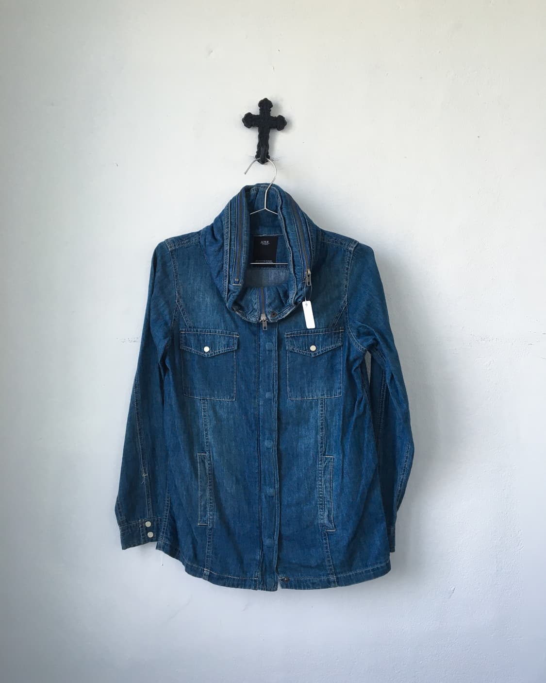Moussy high neck cotton shirt 상품이미지1