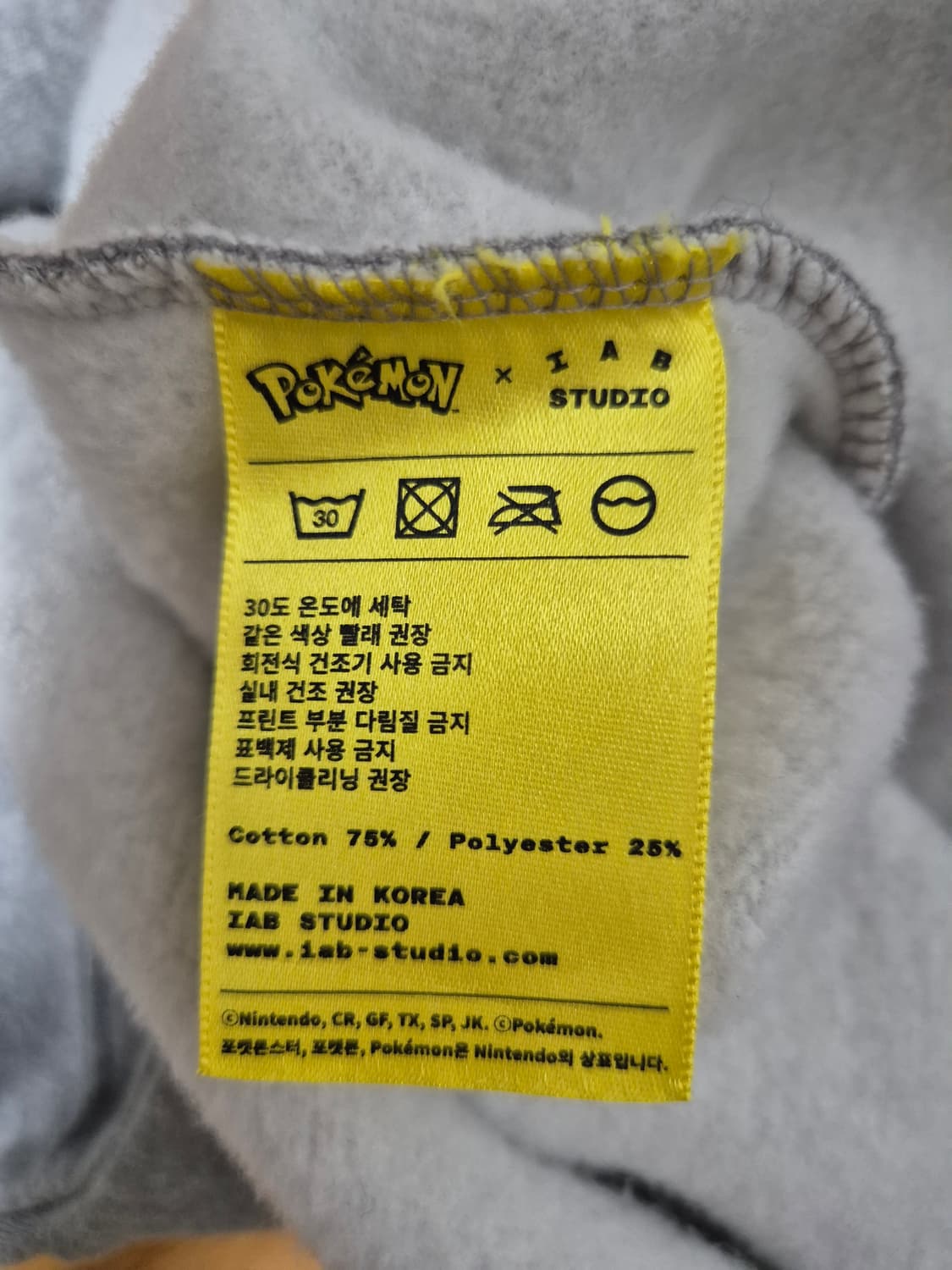 아이앱 스튜디오 x 포켓몬 안농 후드 그레이 L 상품이미지5
