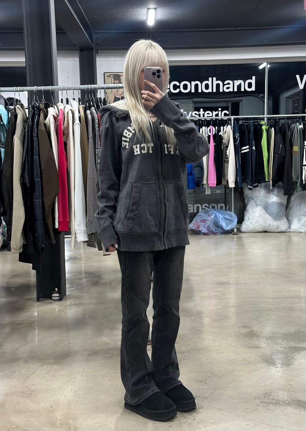 아베크롬비 그레이 후드 집업 상품이미지3