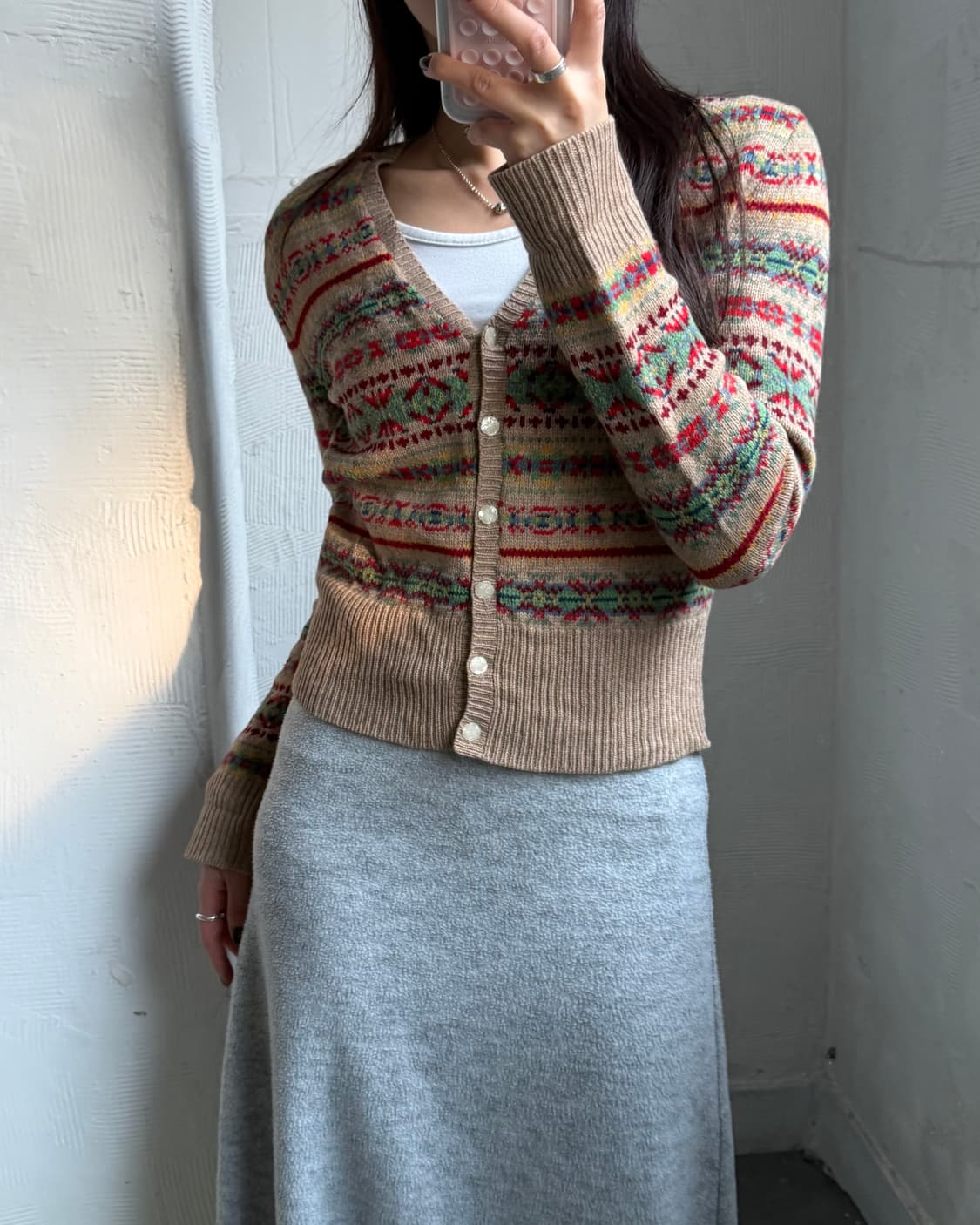 Polo 랄프로렌 90‘s 우먼 페어아일패턴 크롭 가디건 상품이미지3