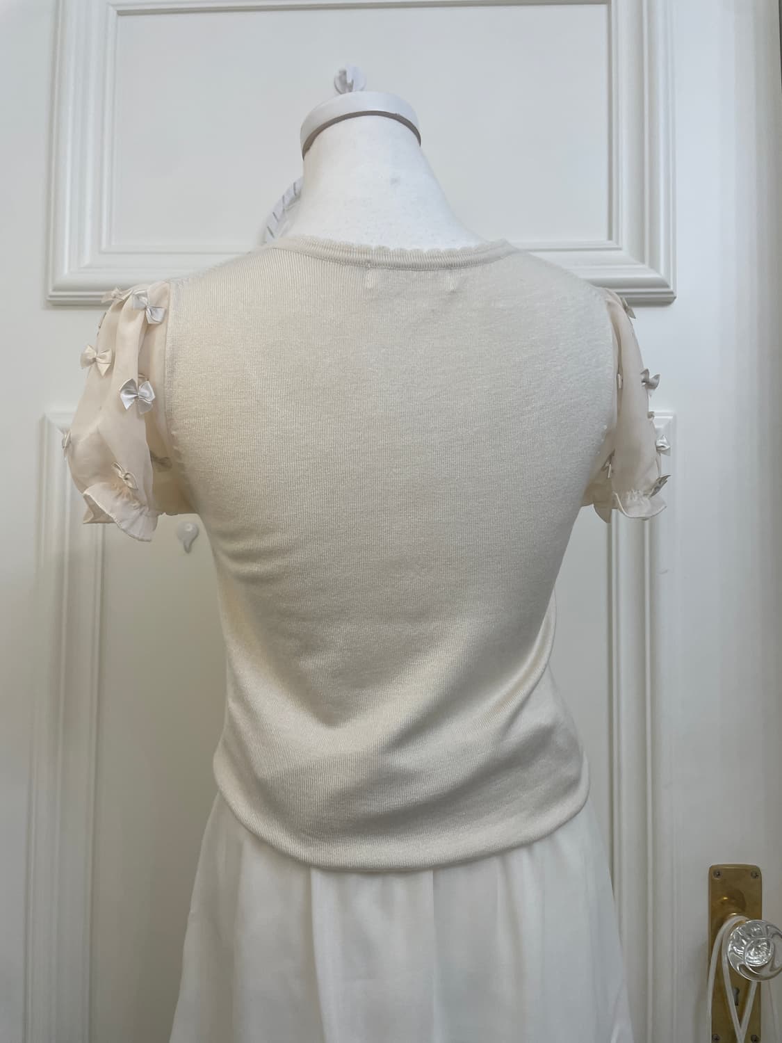 PRIME PATTERN ivory sleeve bow knit top 상품이미지4