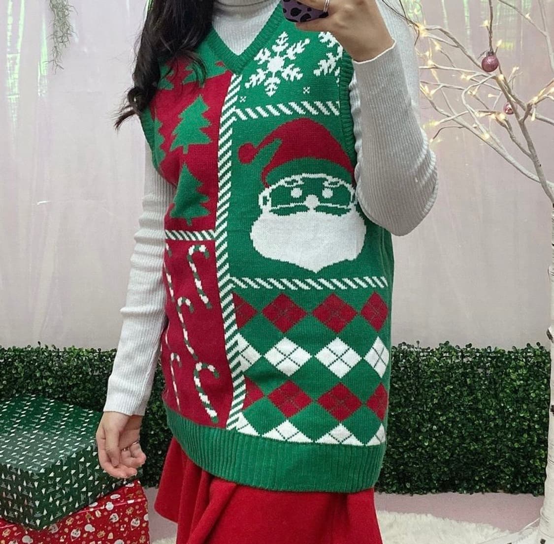 산타클로스 크리스마스 니트조끼 어글리니트 상품이미지3
