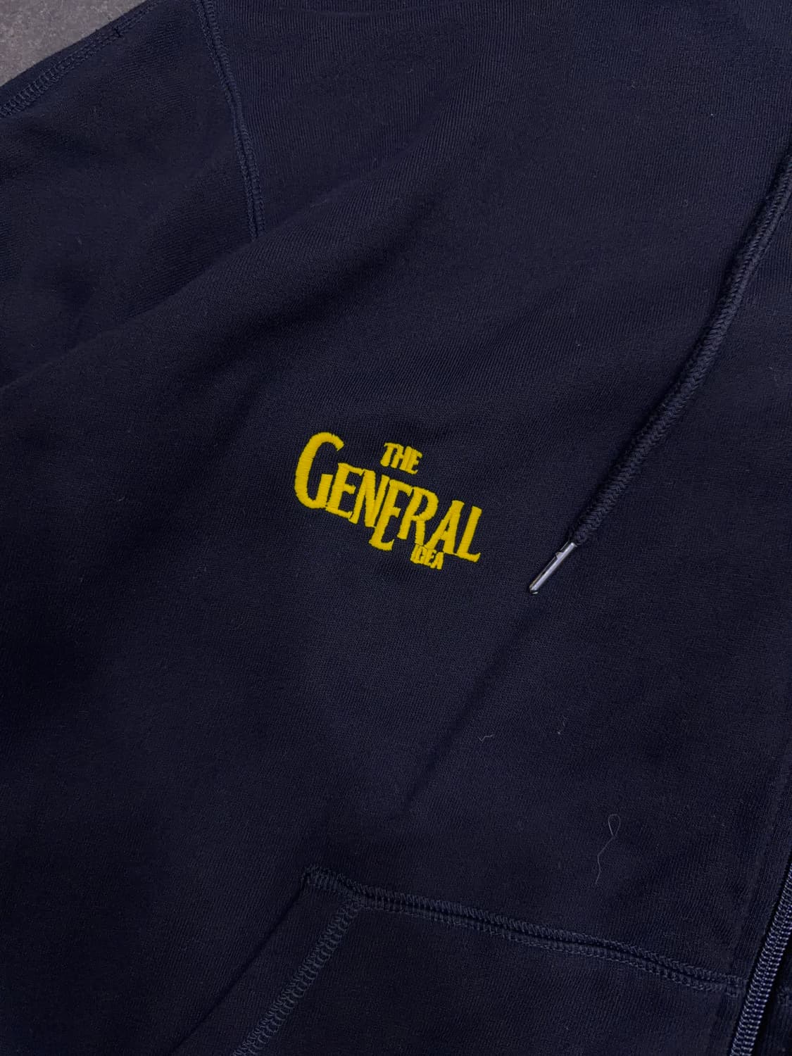 제너럴아이디어 엠브로이더 로고 자수 후드티 후디 블랙 M 상품이미지9