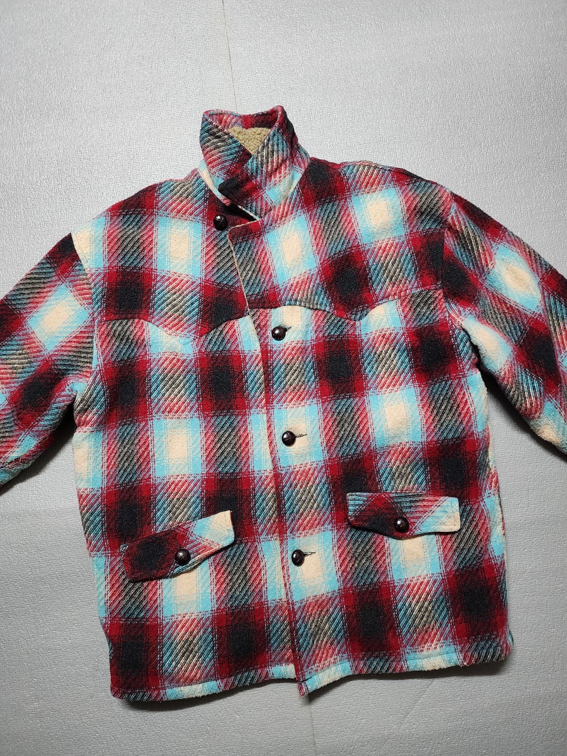 빈티지 BIGI 비기 체크 울 헤비 자켓 상품이미지9