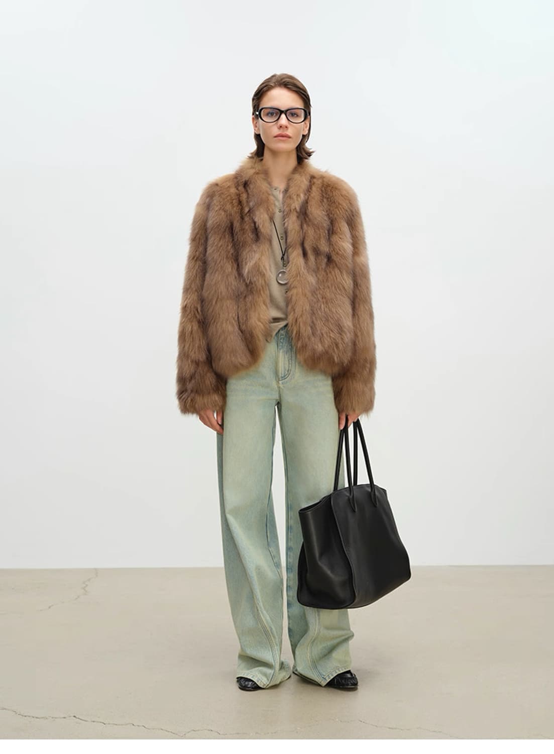 Msbeast 폭스 퍼 자켓 브라운 M 상품이미지4