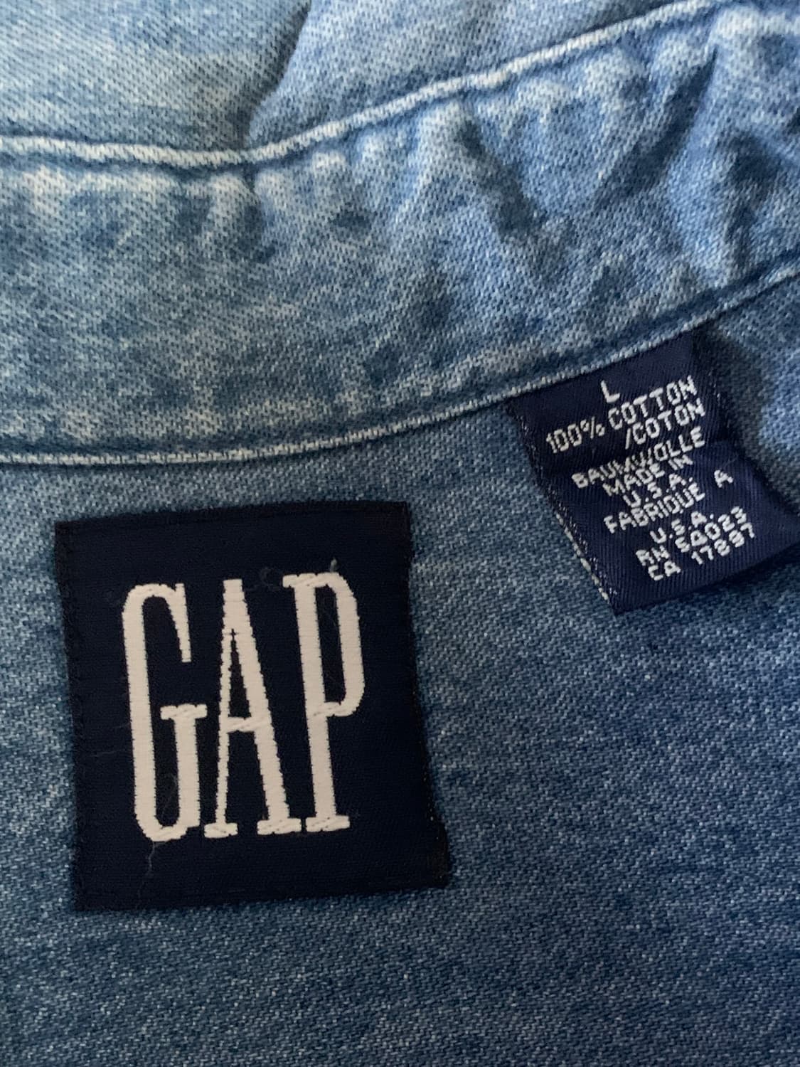 90s 갭 데님 버튼다운 셔츠 Made in USA 상품이미지4