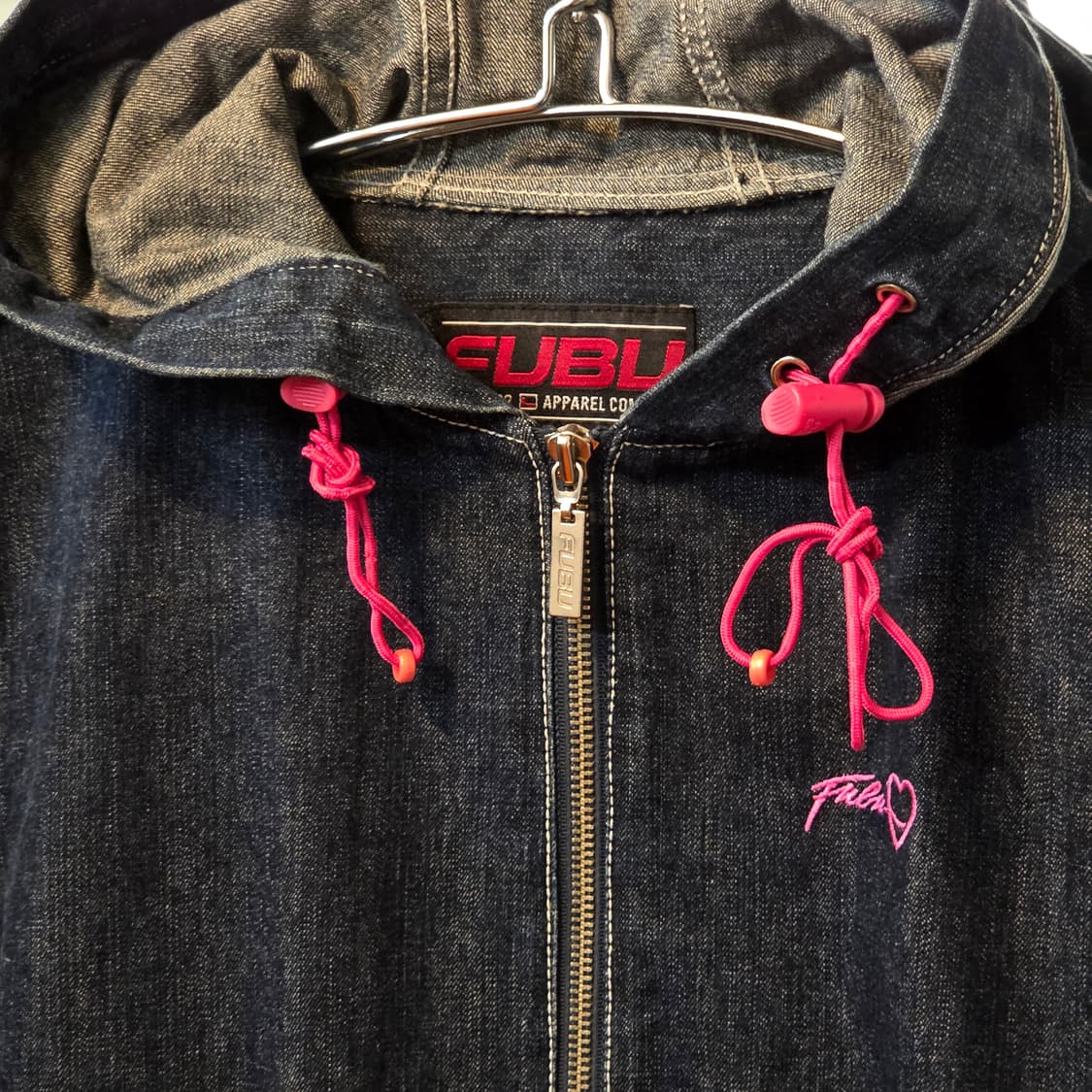 FUBU 걸즈 핑크 포인트 데님 후드집업 상품이미지2