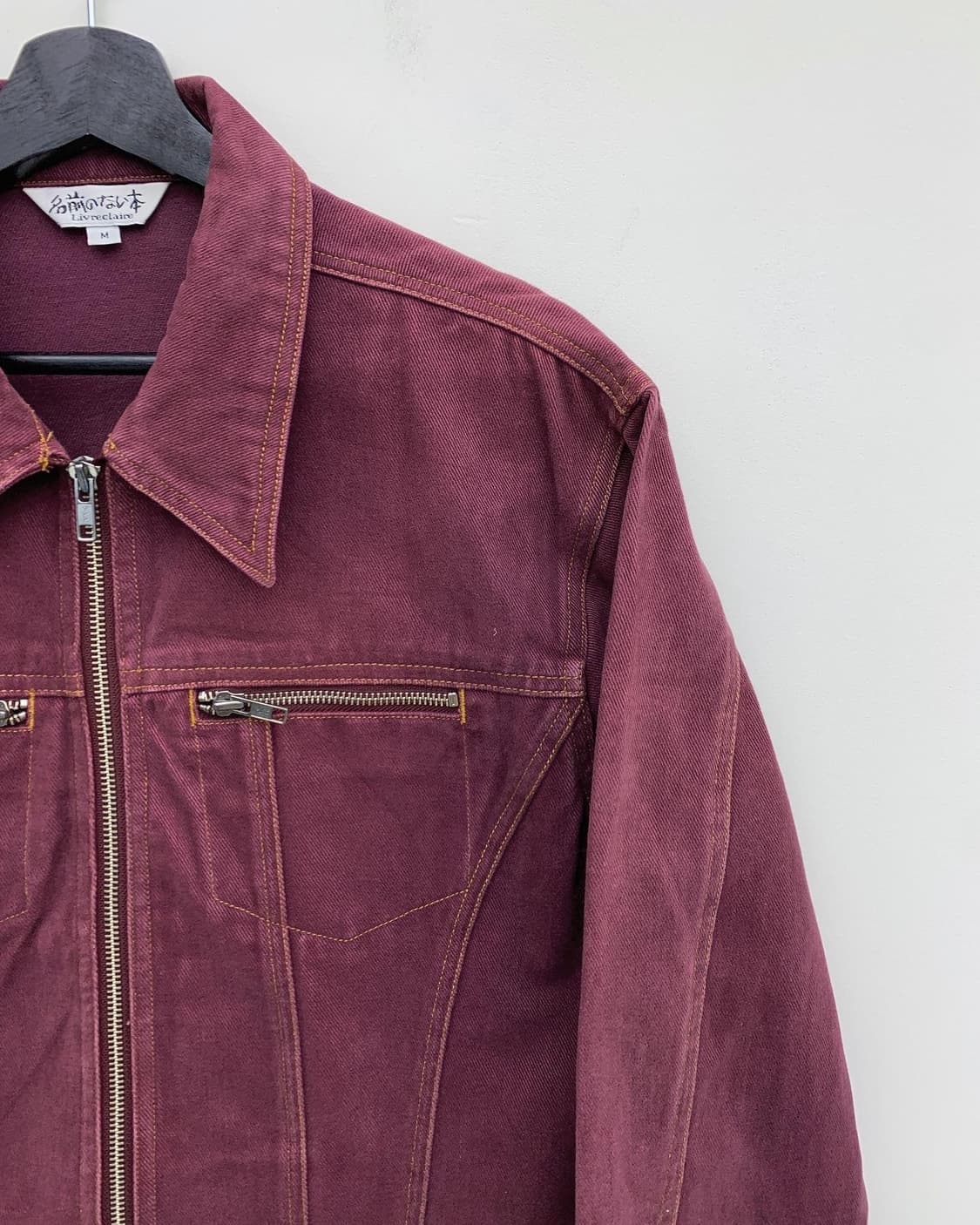 재패니즈 빈티지 버건디 웨스턴 코튼 자켓 상품이미지3