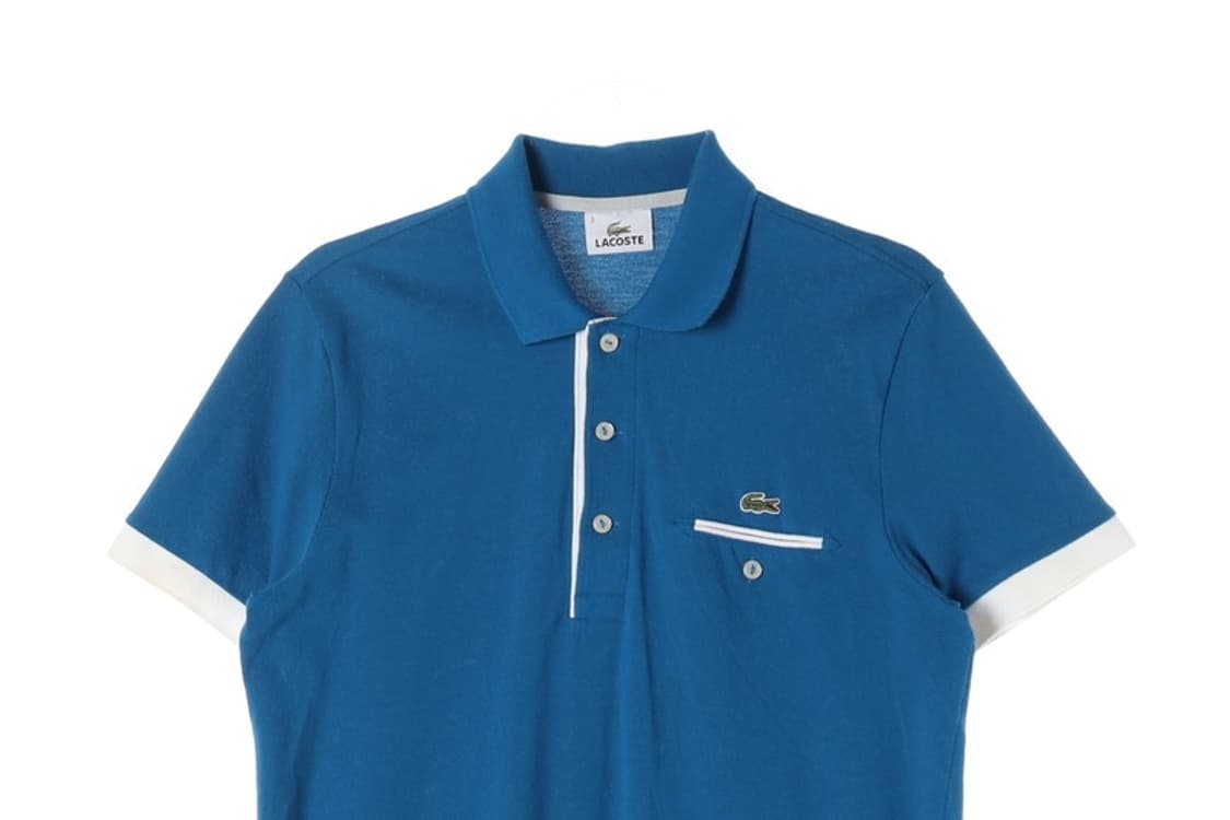 라코스테 슬림핏 블루 배색 포켓 카라티 3 상품이미지3