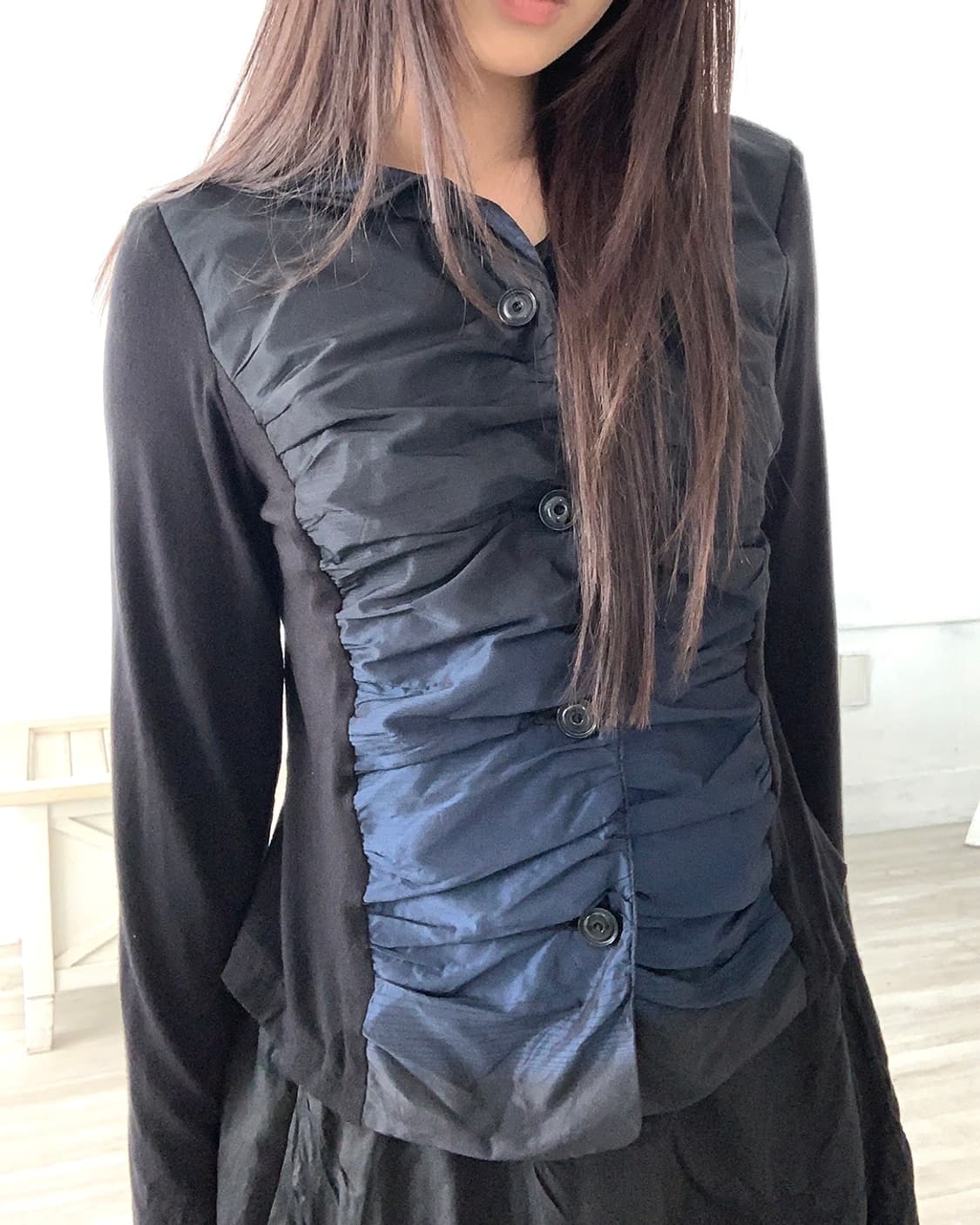 Black & Midnight Navy Ruched Jacket 상품이미지10