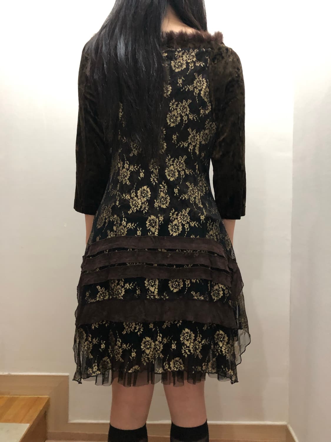 빈티지 브라운 오리엔탈 퍼 원피스 상품이미지10