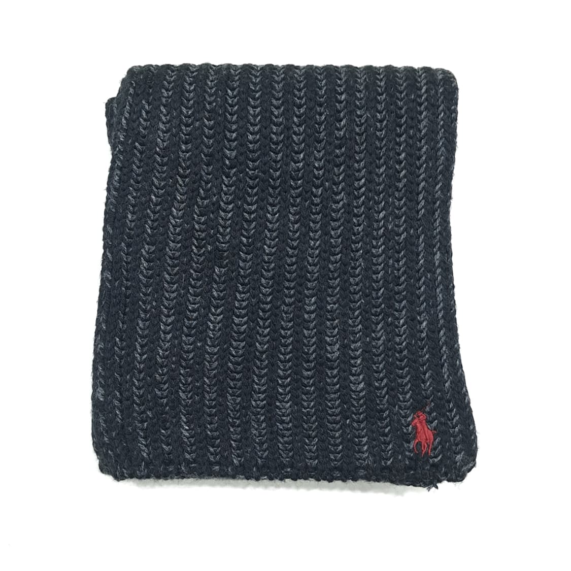 MX375 폴로 캐시미어 & 앙고라 블렌드 차콜 블랙 리브드 니트 머플 상품이미지7