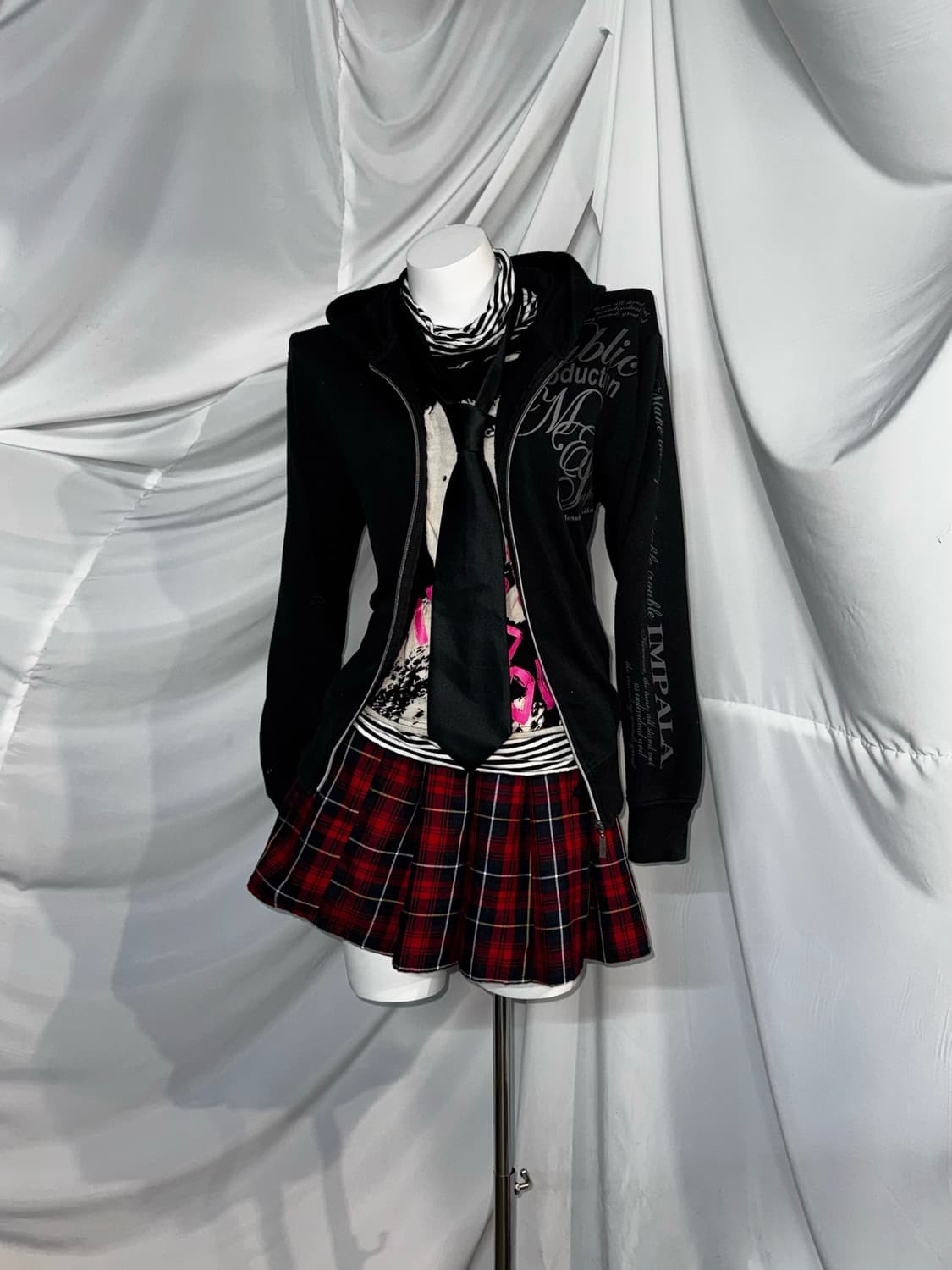 캐캐체 아무깔 펑크 디그딥 레드체크 코디세트 상품이미지7